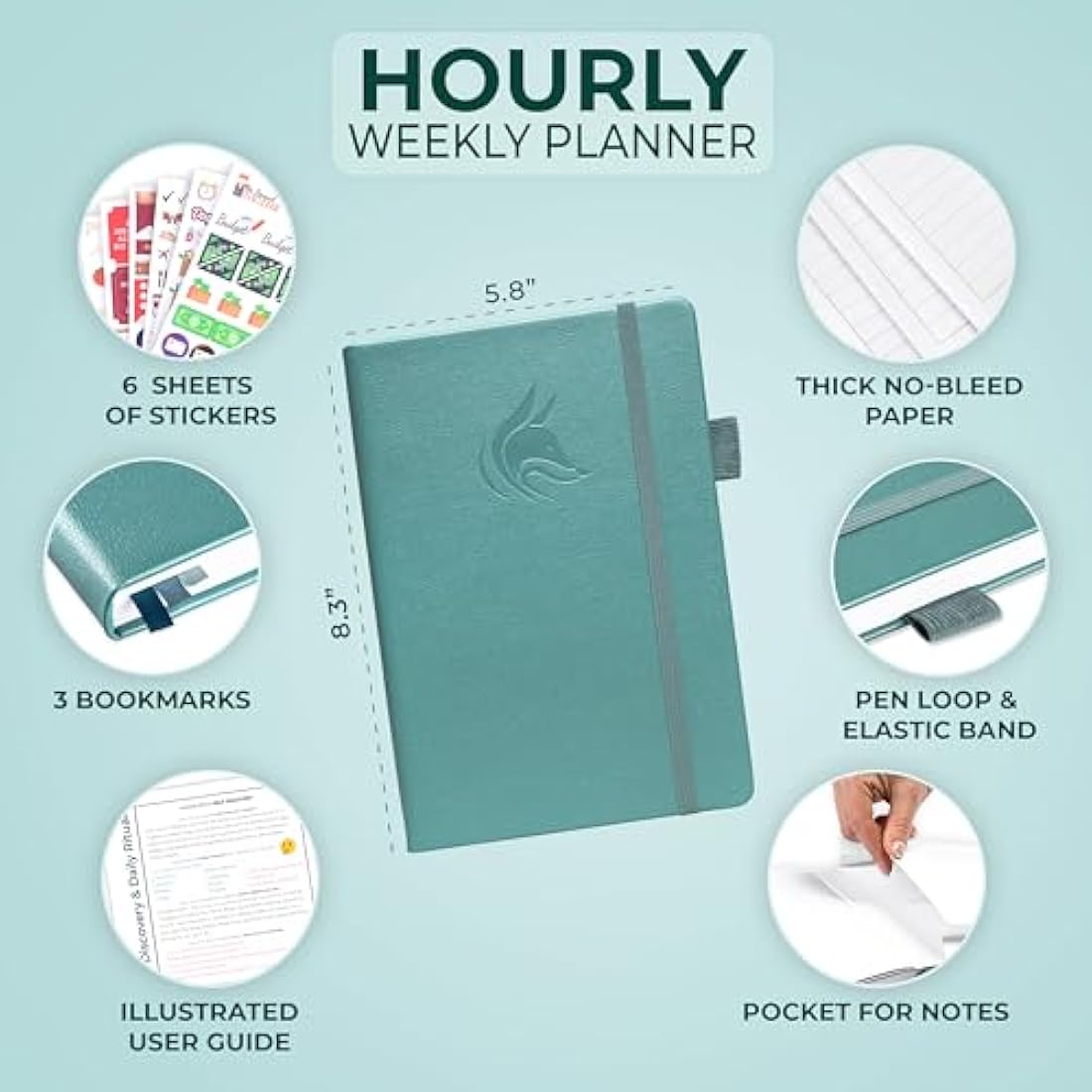 Clever Fox Undated Weekly Planner – A5 Hourly Schedule & Organizer