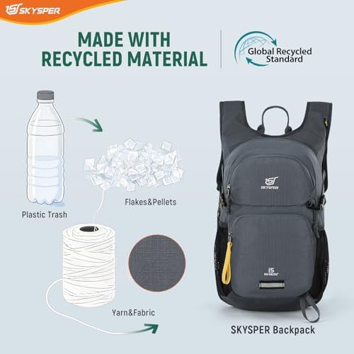 SKYSPER 15L Hiking Backpack – Lightweight Recycled Travel Day Pack