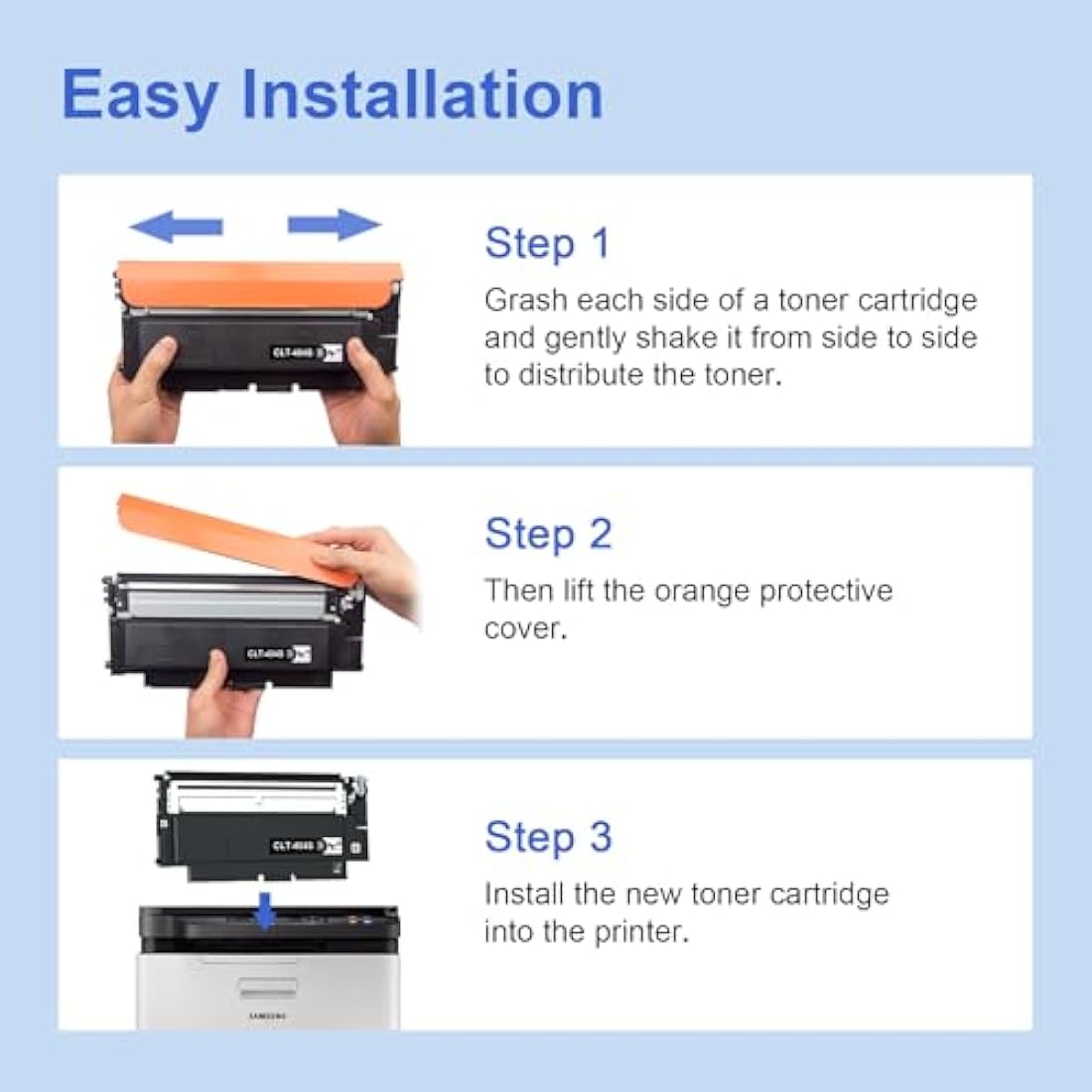 ONLYU Compatible Samsung CLT-P404C Toner for Xpress SL-C430W C480FW (4-Pack)