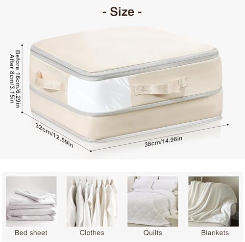 DIMJ Self Compression Storage Bags – 6-Pack Space Saving Organizers