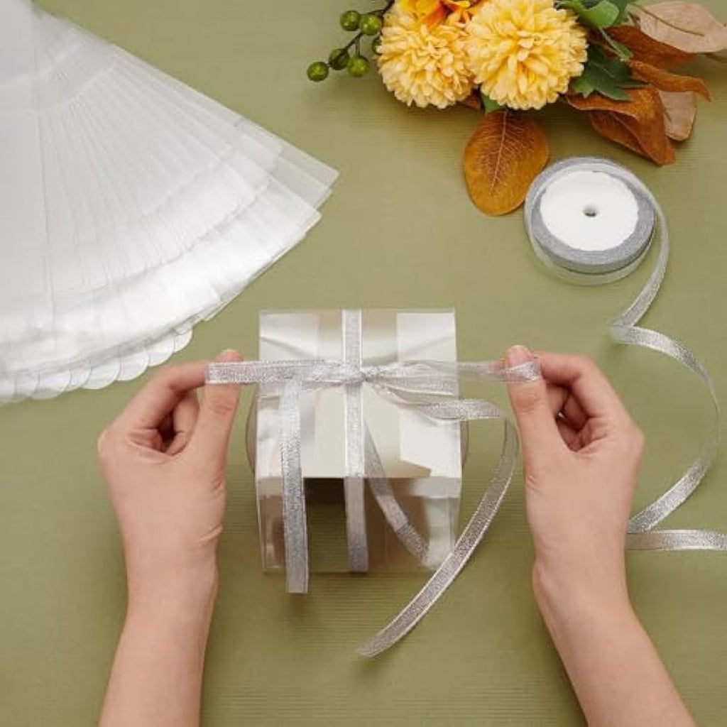 BENECREAT 20PCS Clear PVC Gift Boxes | 10x10x10cm Wedding Favor Boxes