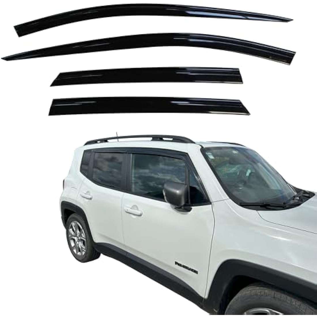 Auto Clover Wind Deflectors for Jeep Renegade 2014+ | 4-Piece Set