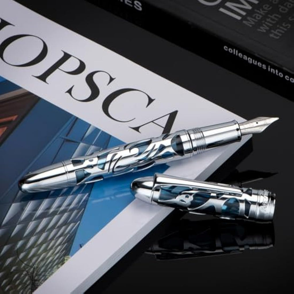 Asvine P80 Piston Fountain Pen | Spider Skeleton Acrylic EF Nib Set