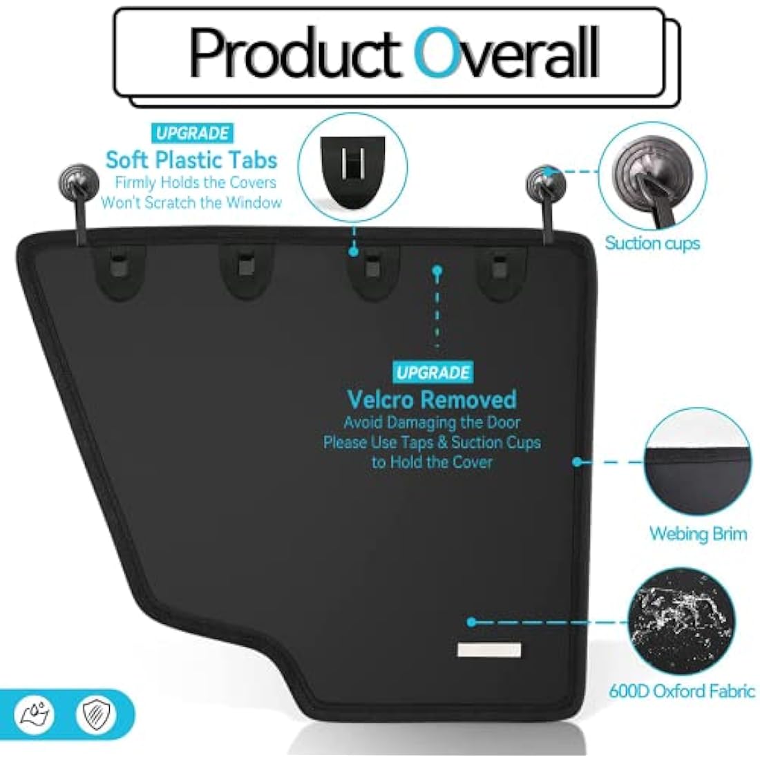Durapower Dog Car Door Protector | 2 Pack Waterproof 600D Scratch Guard