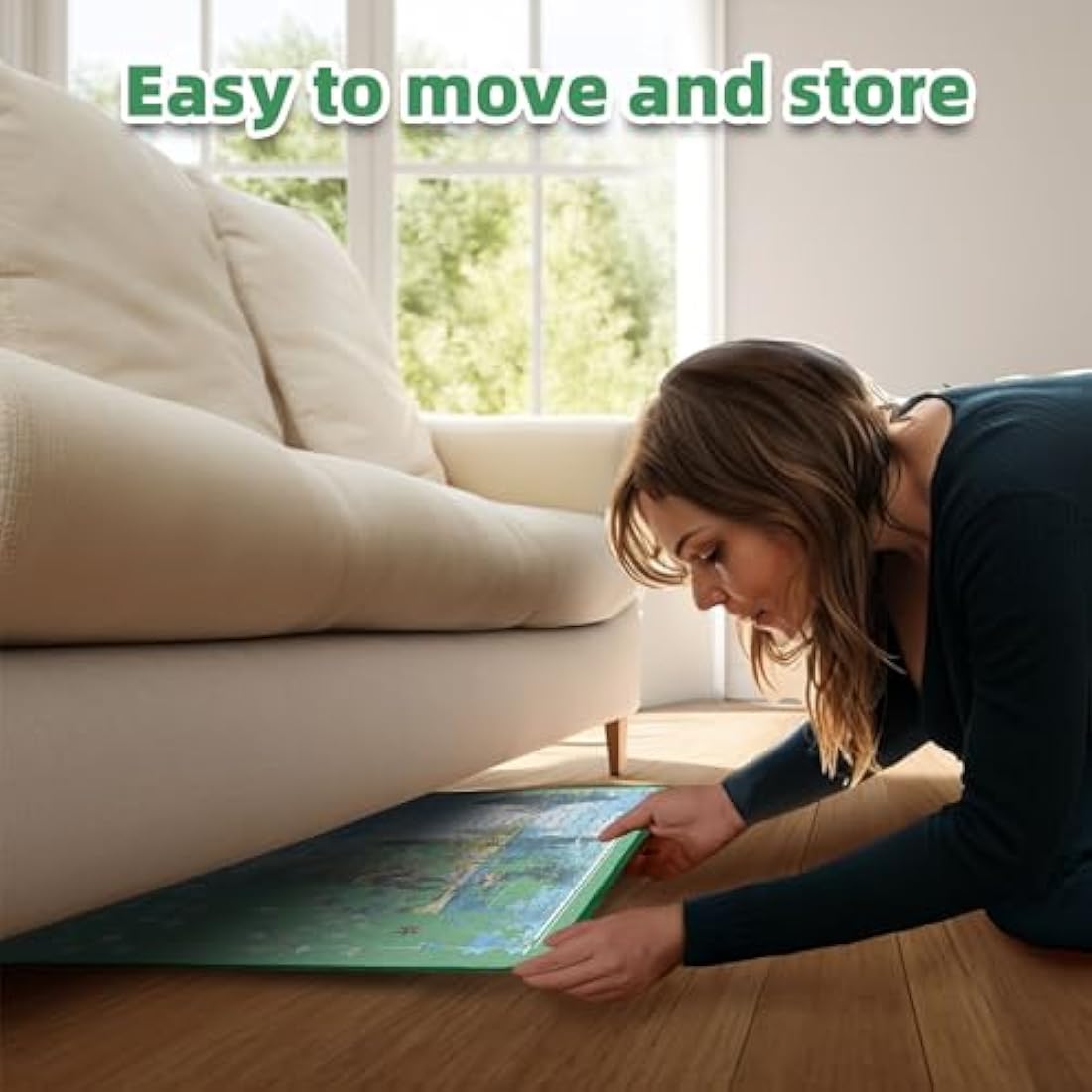 MOZOOSON Jigsaw Puzzle Board – 1000 Piece Storage with 6 Sorting Trays