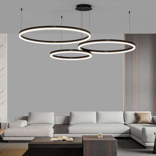 Jolof Store Modern 3-Ring LED Pendant Light | Dimmable 40+60+80cm Chandelier