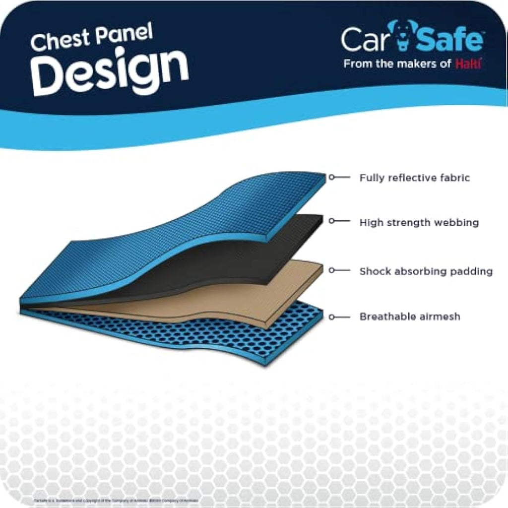 CarSafe Crash Tested Dog Safety Harness – Reflective Padded Car Vest