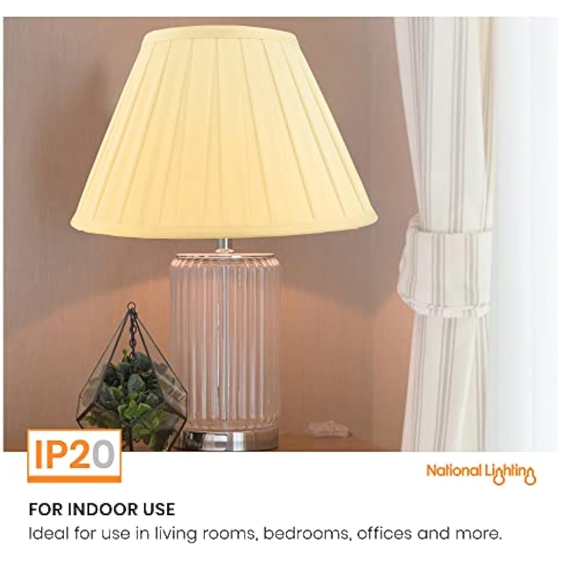 Cream Pleated Fabric Lampshade – 18-Inch Tapered Drum