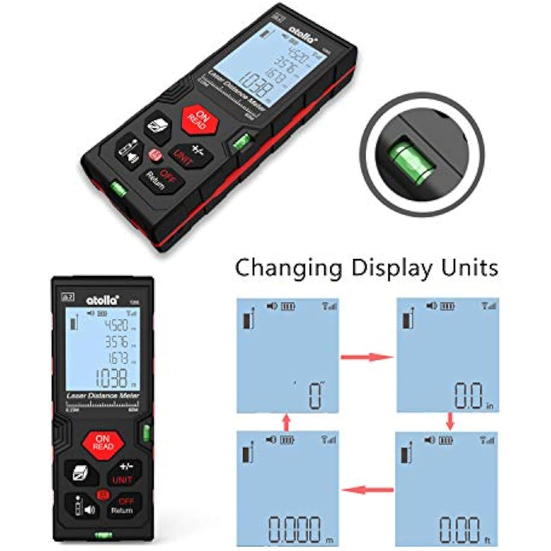 atolla Laser Distance Meter – 60m Digital Range Finder with IP54