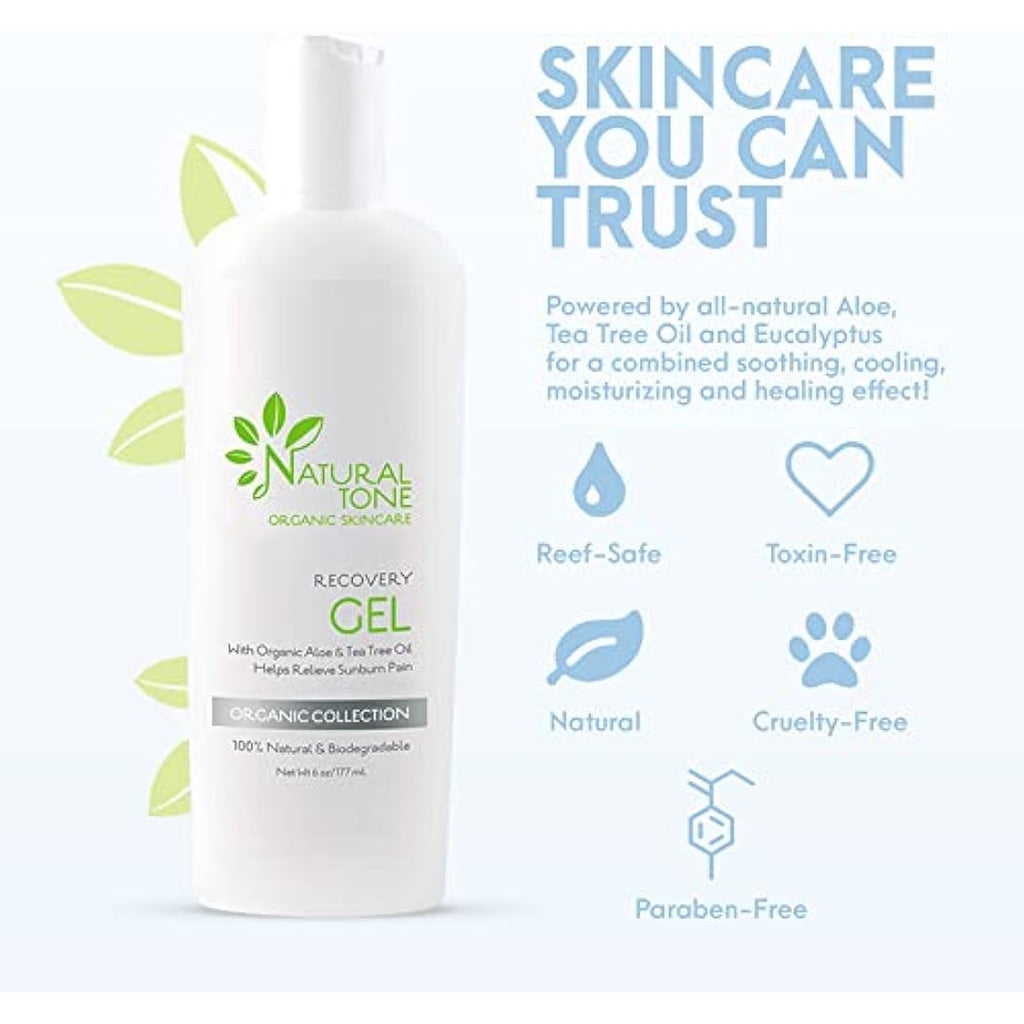 Natural Tone Aloe & Tea Tree Recovery Gel – Soothing Sunburn Relief 177ml