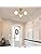 Modern Brass Gold Ceiling Light | 3-Light White Globe Glass