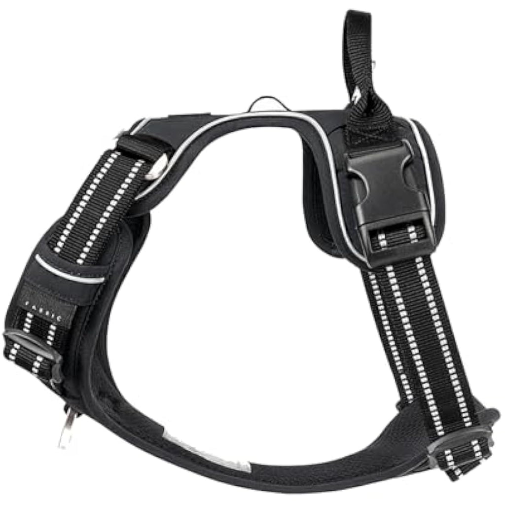 WINHYEPET No-Pull Dog Harness | Reflective Nylon Outdoor Vest – Black