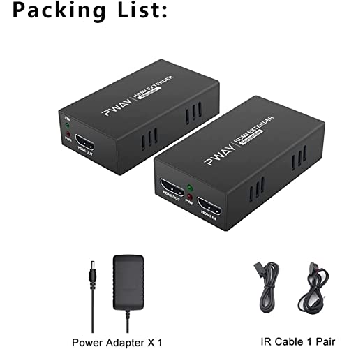 PWAY HDMI Extender 1080P 60m over Cat6/7 with IR Control & POC