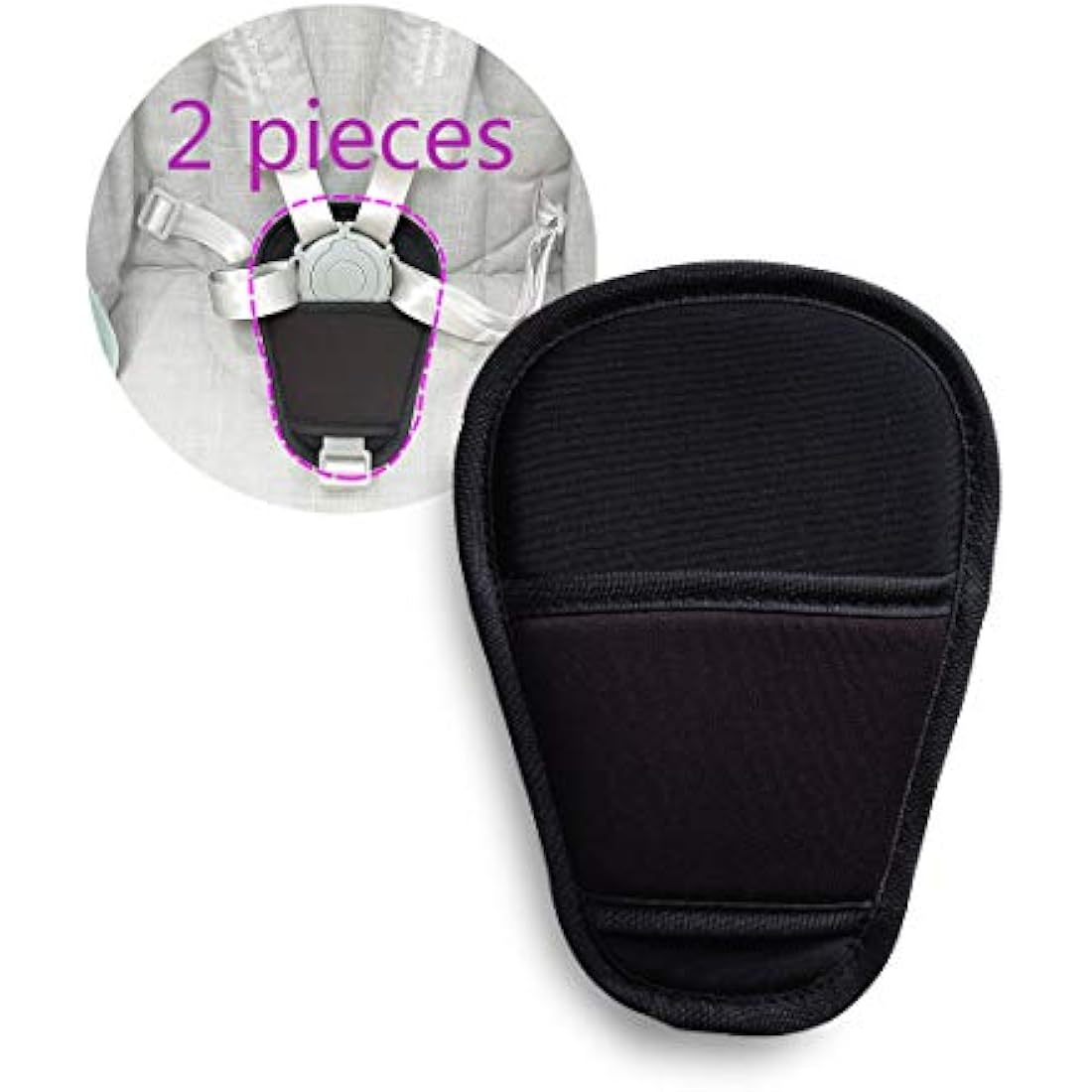 Universal Baby Stroller Car Seat Belt Crotch Pads - 2 Piece