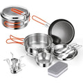 Odoland 10-Piece Ceramic Non-Stick Camping Cookware Kit with Stove