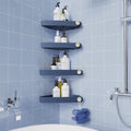 Corner Shower Caddy – 4 Pack No-Drill Adhesive Storage, Navy