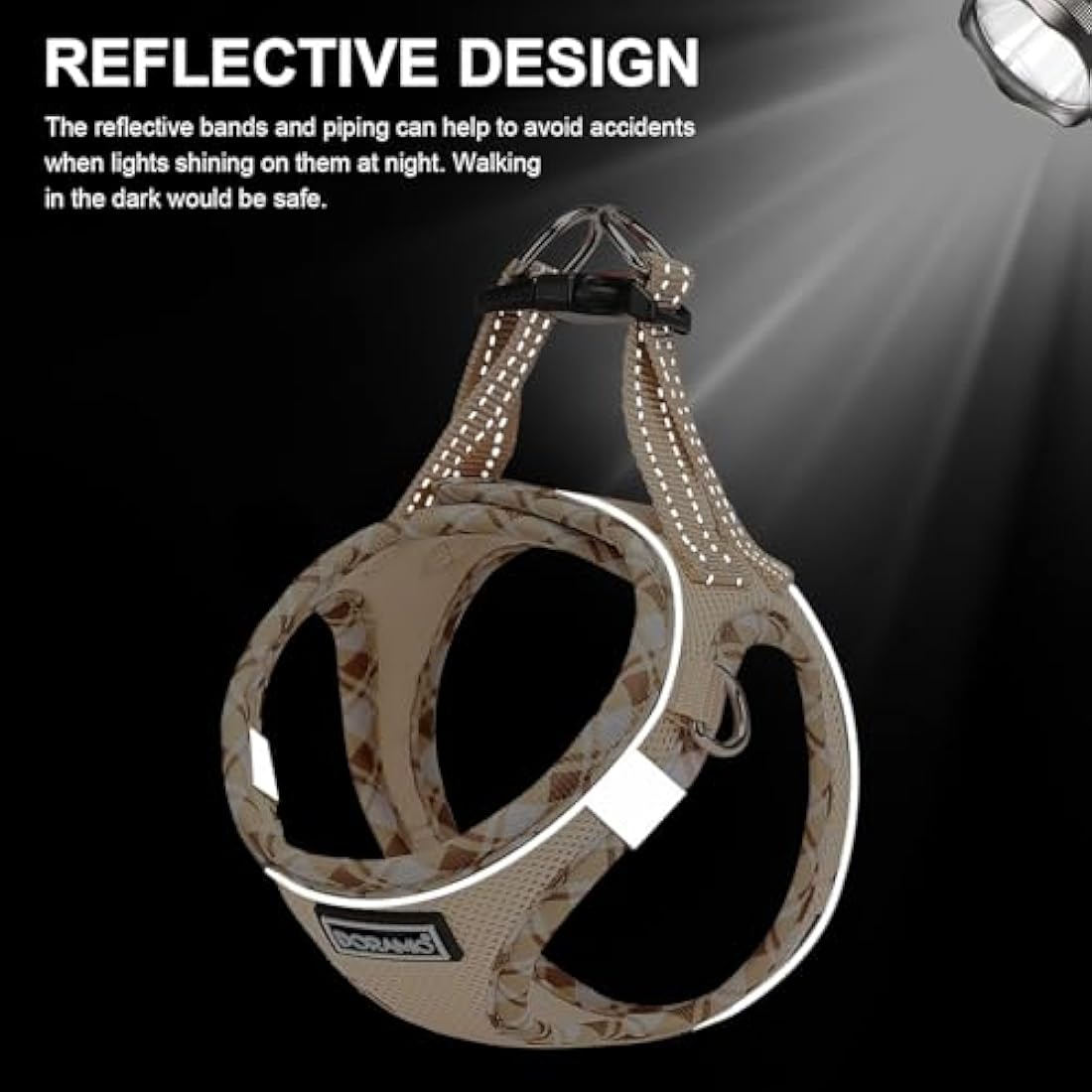DORAMIO Step-in Dog Harness and Leash Set – Reflective Mesh Vest, XXS