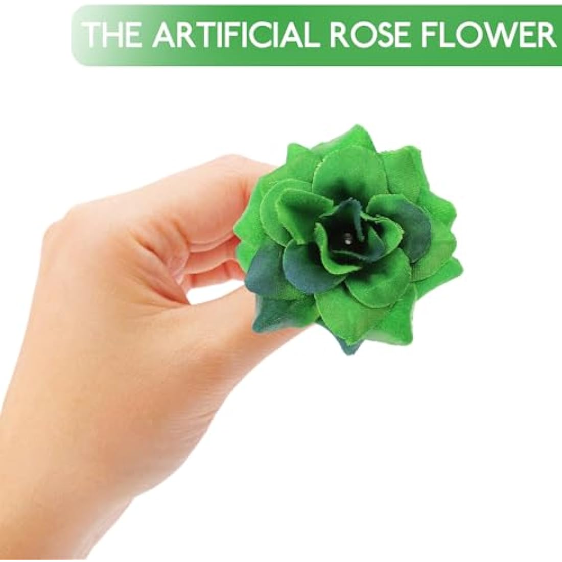 Jolof Store 50pcs Dark Green Silk Rose Flower Heads for DIY Crafts