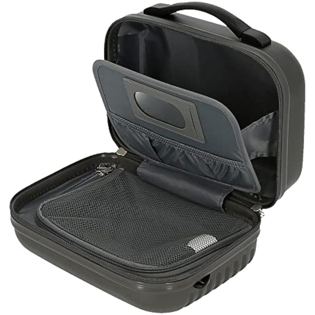 Roll Road India Beauty Case - Grey ABS Travel Toiletry Bag - 29cm