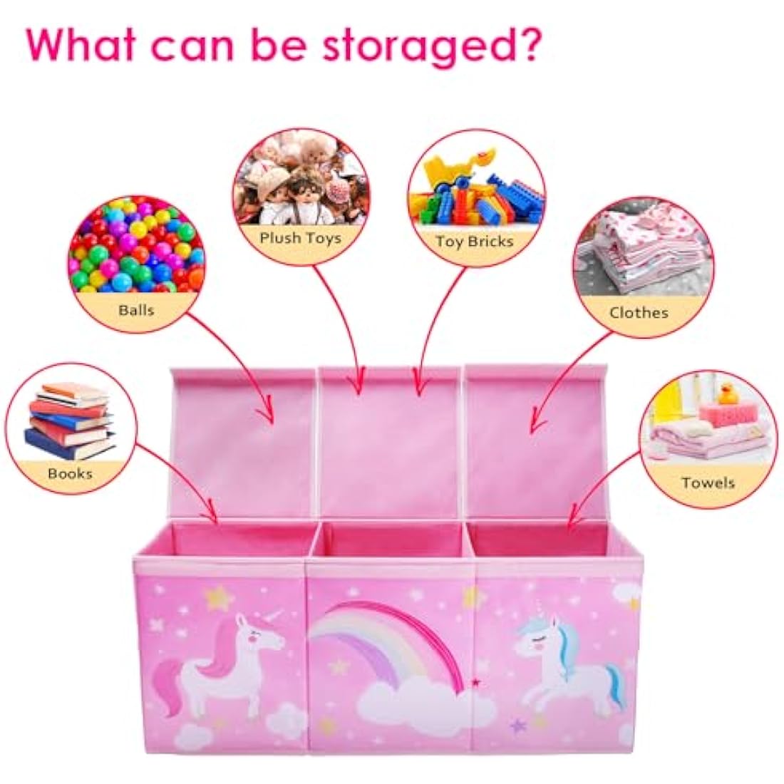 Jolof Store Unicorn Toy Storage Box – Large Foldable Oxford Toy Chest