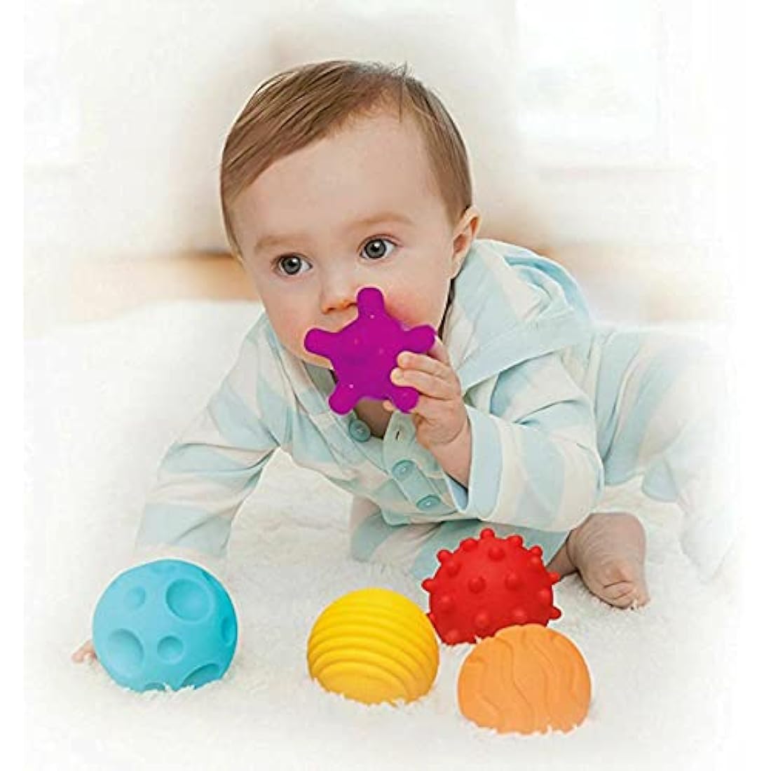 Jolof Store Sensory Soft Balls – 6 Multi-Textured Baby Tactile Toys