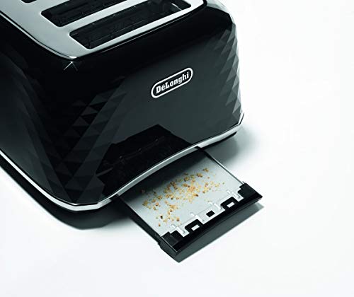 De'Longhi Brilliante 4-Slice Toaster | Black Faceted Design | CTJ4003BK