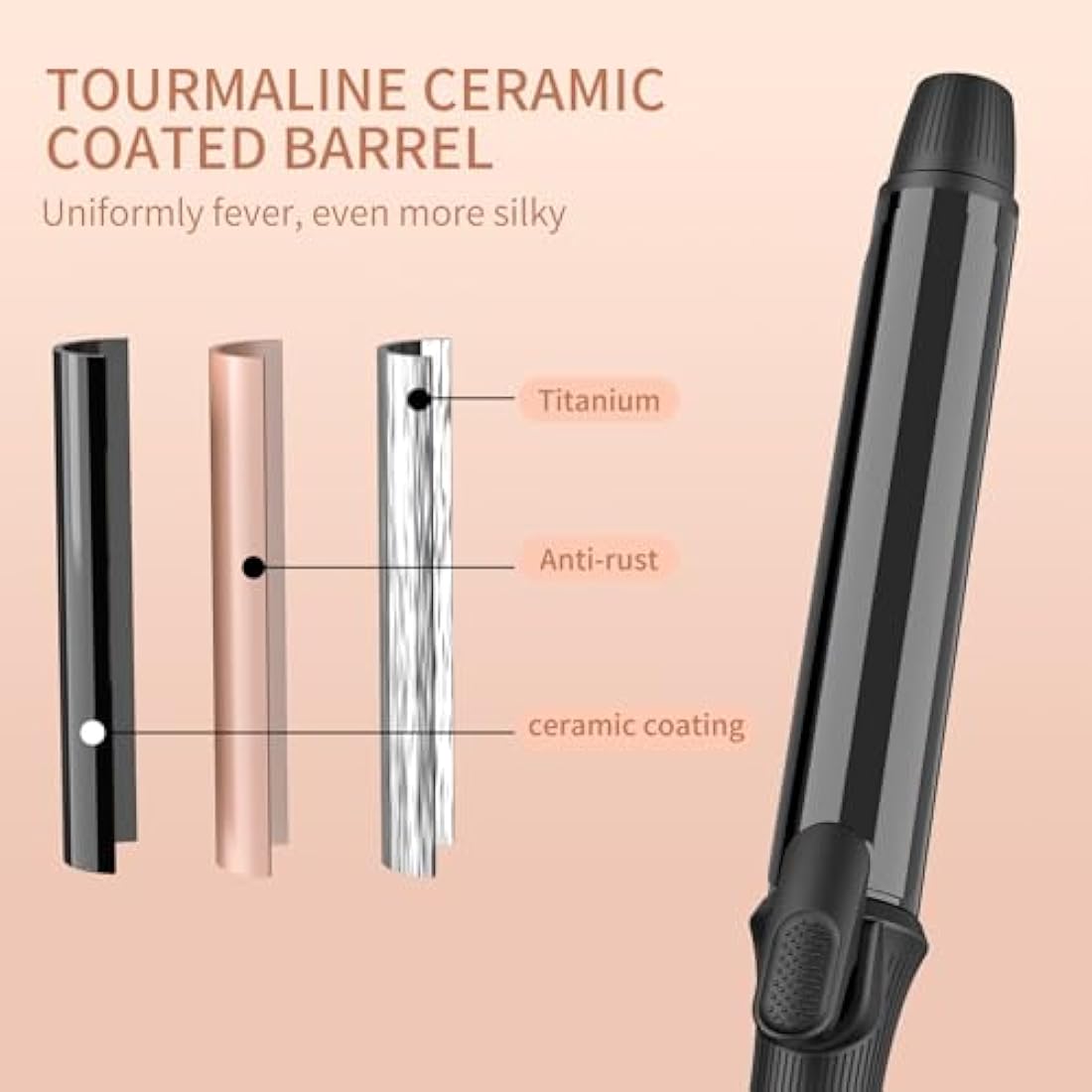 Jolof Store 25mm Ceramic Titanium Hair Curling Wand | 50-230°C