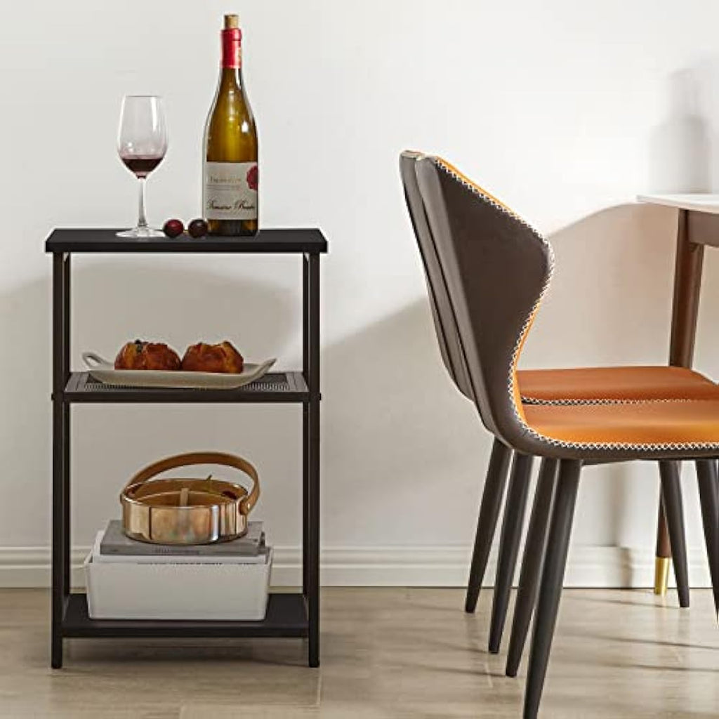IBUYKE 3-Tier Industrial Side Table | Metal & Wood End Table Nightstand