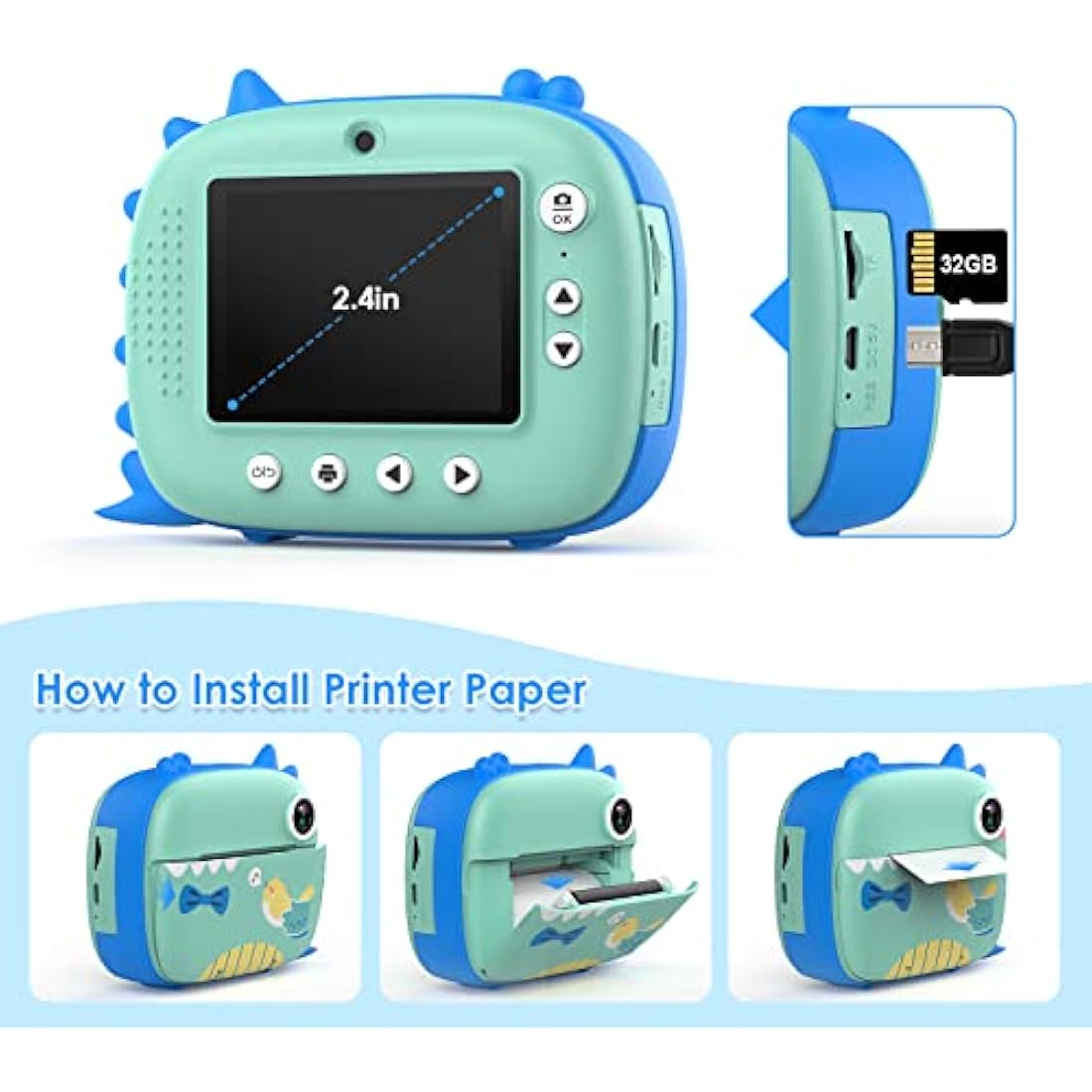 HiMont Kids Instant Print Camera | 20MP Digital Selfie Camera with 32GB Card