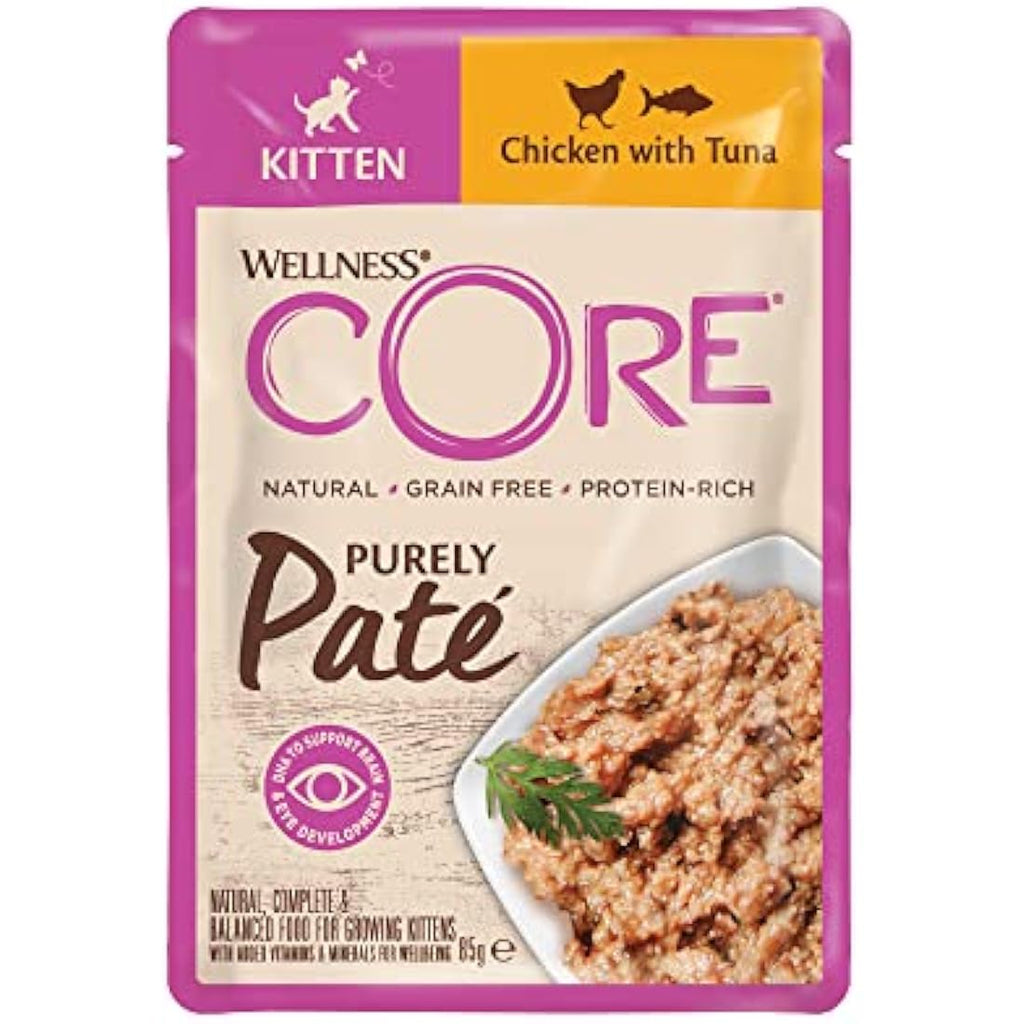 Wellness CORE Kitten Wet Food – Grain-Free Chicken & Tuna Paté (24x85g)