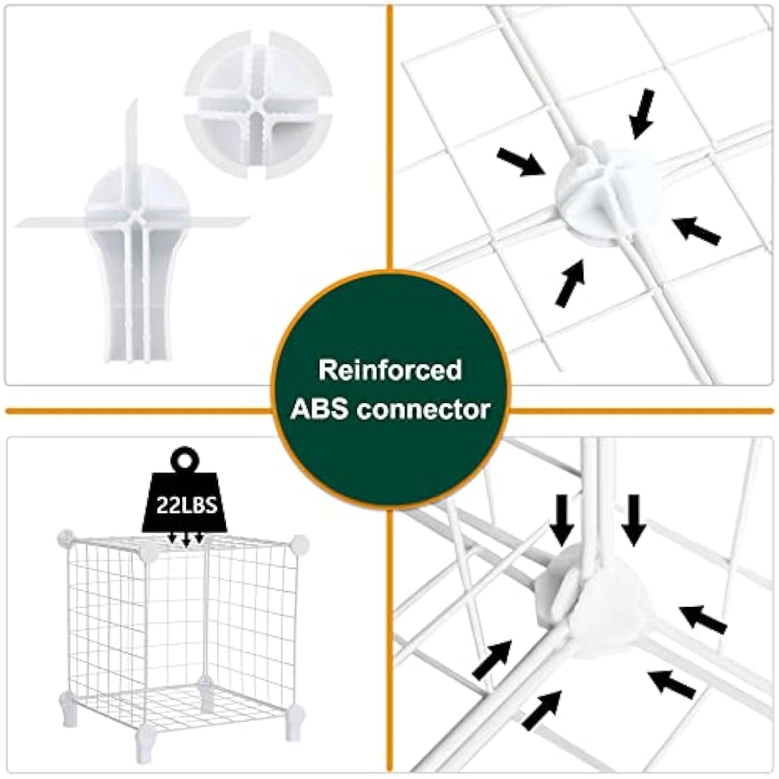 AWTATOS 9-Cube Wire Storage Shelves | Modular DIY Bookcase Unit, White