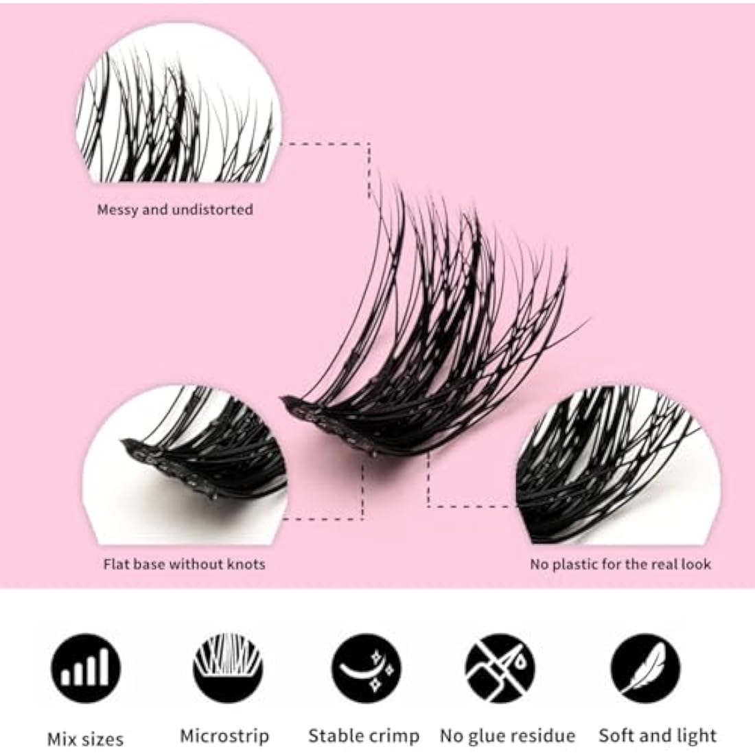 FANDIQ Fluffy Cat Eye Cluster Lashes | 252PCS D Curl DIY Extensions