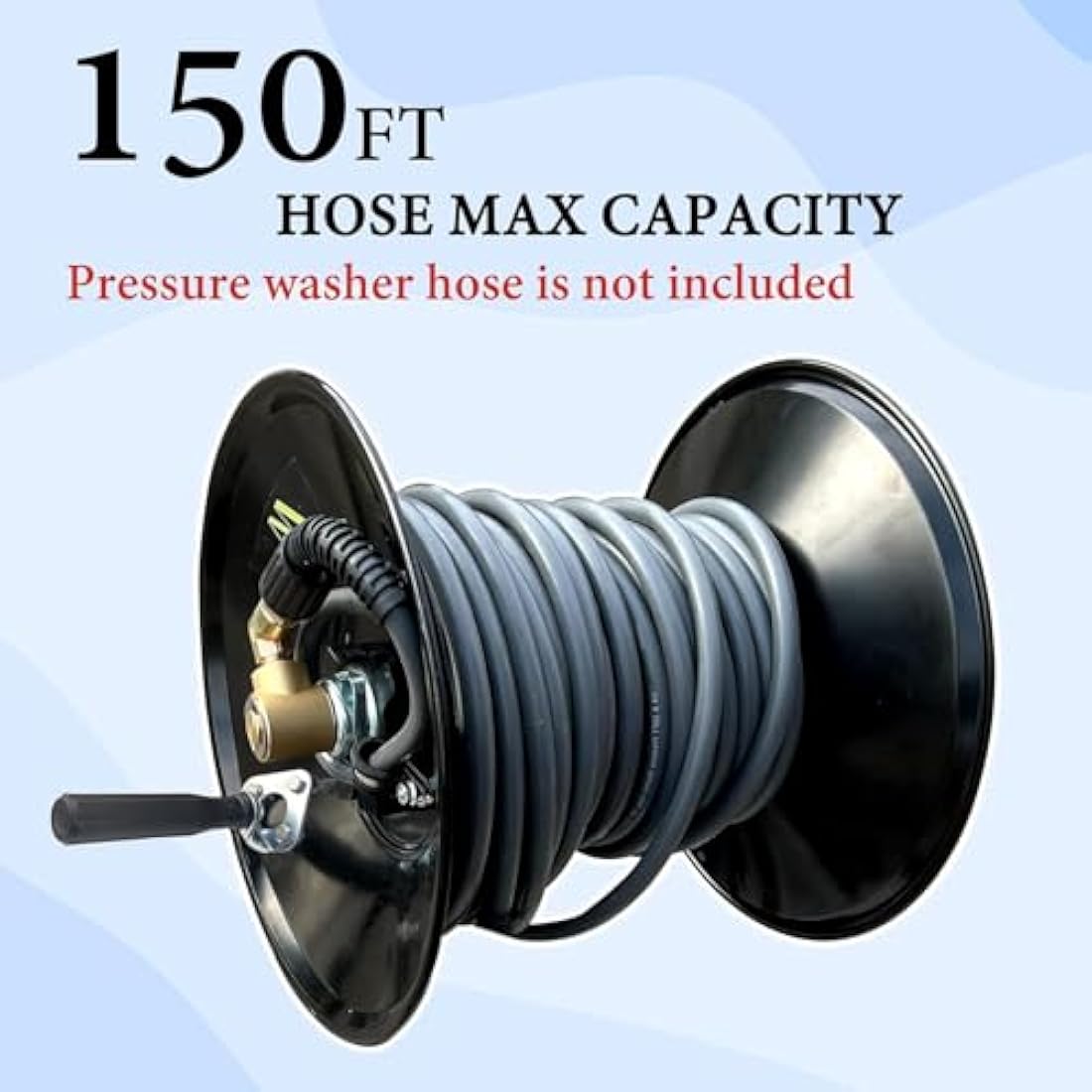 M MINGLE Heavy Duty Steel Pressure Washer Hose Reel, 150ft, 4000 PSI