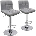 Leader Accessories Bar Stools - Set of 2 Swivel PU Leather Counter Chairs