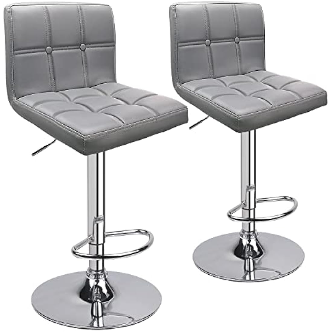 Leader Accessories Bar Stools - Set of 2 Swivel PU Leather Counter Chairs