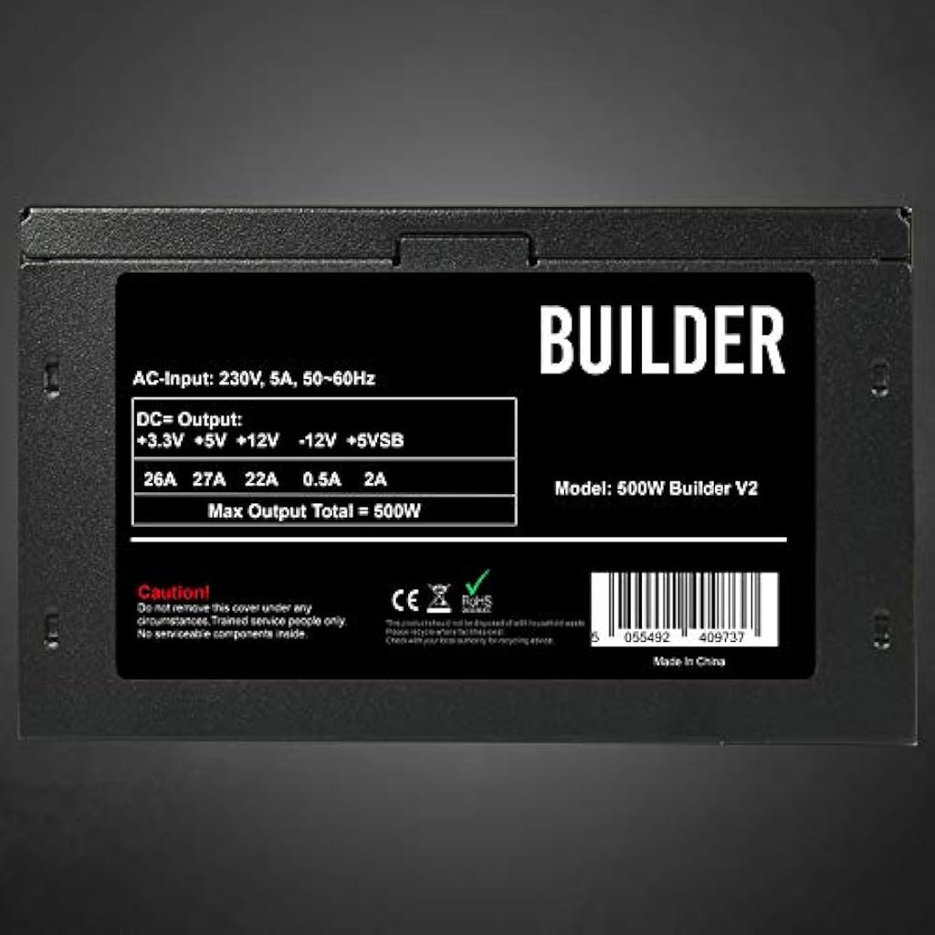CiT Builder 500W ATX Power Supply | 12cm Cooling Fan | Non-Modular