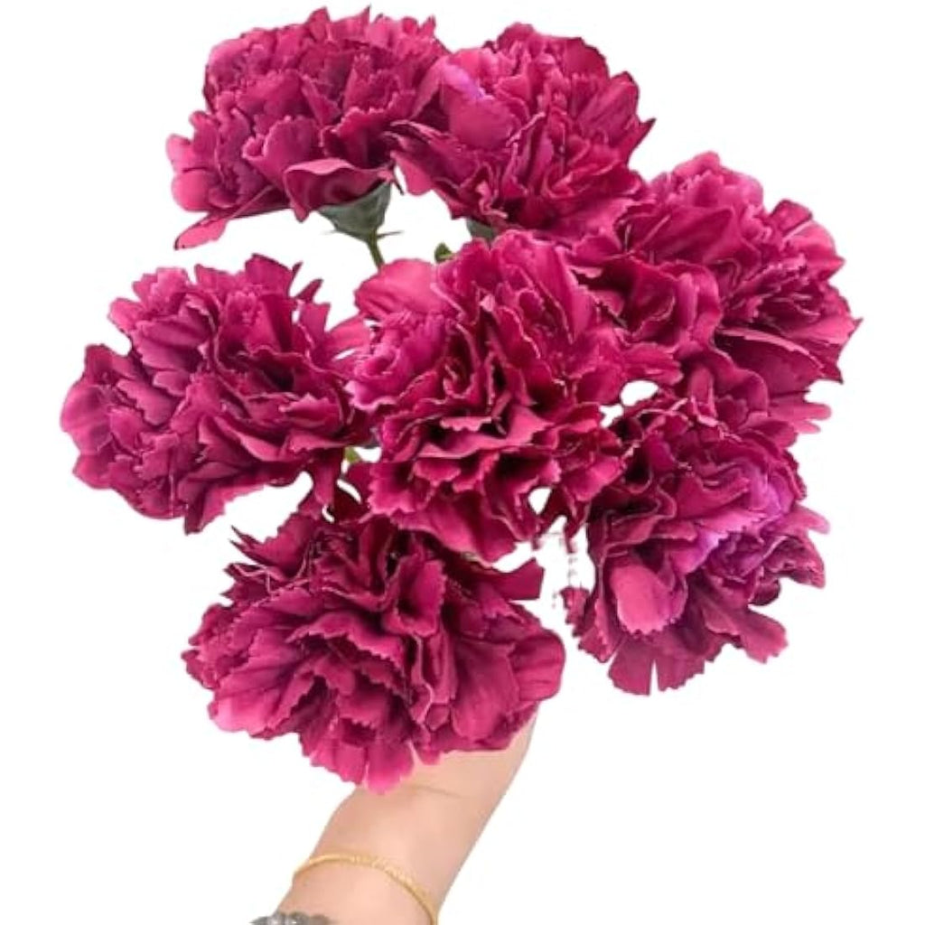 Jolof Store 10-Stem Artificial Silk Carnations | UV-Resistant Fake Flowers