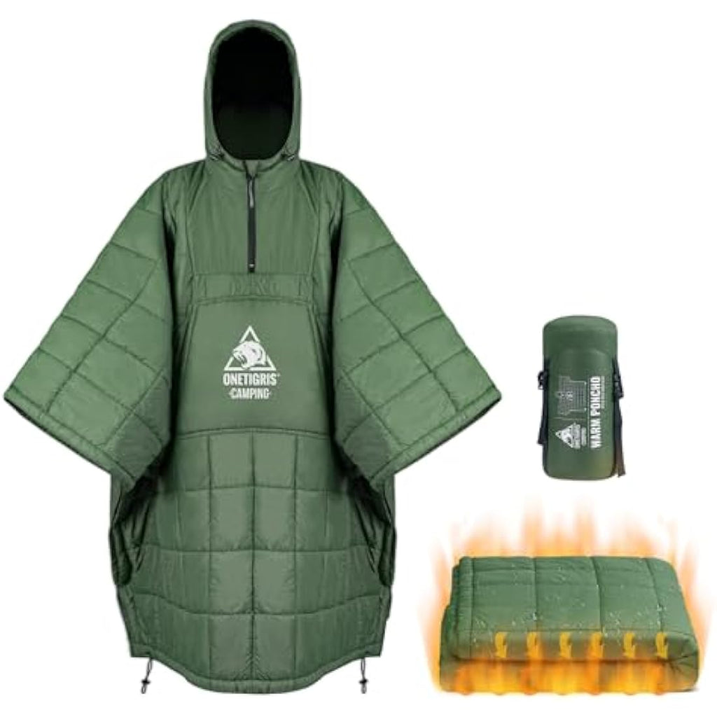 OneTigris Wearable Camping Blanket Poncho | 3M Thinsulate Insulation