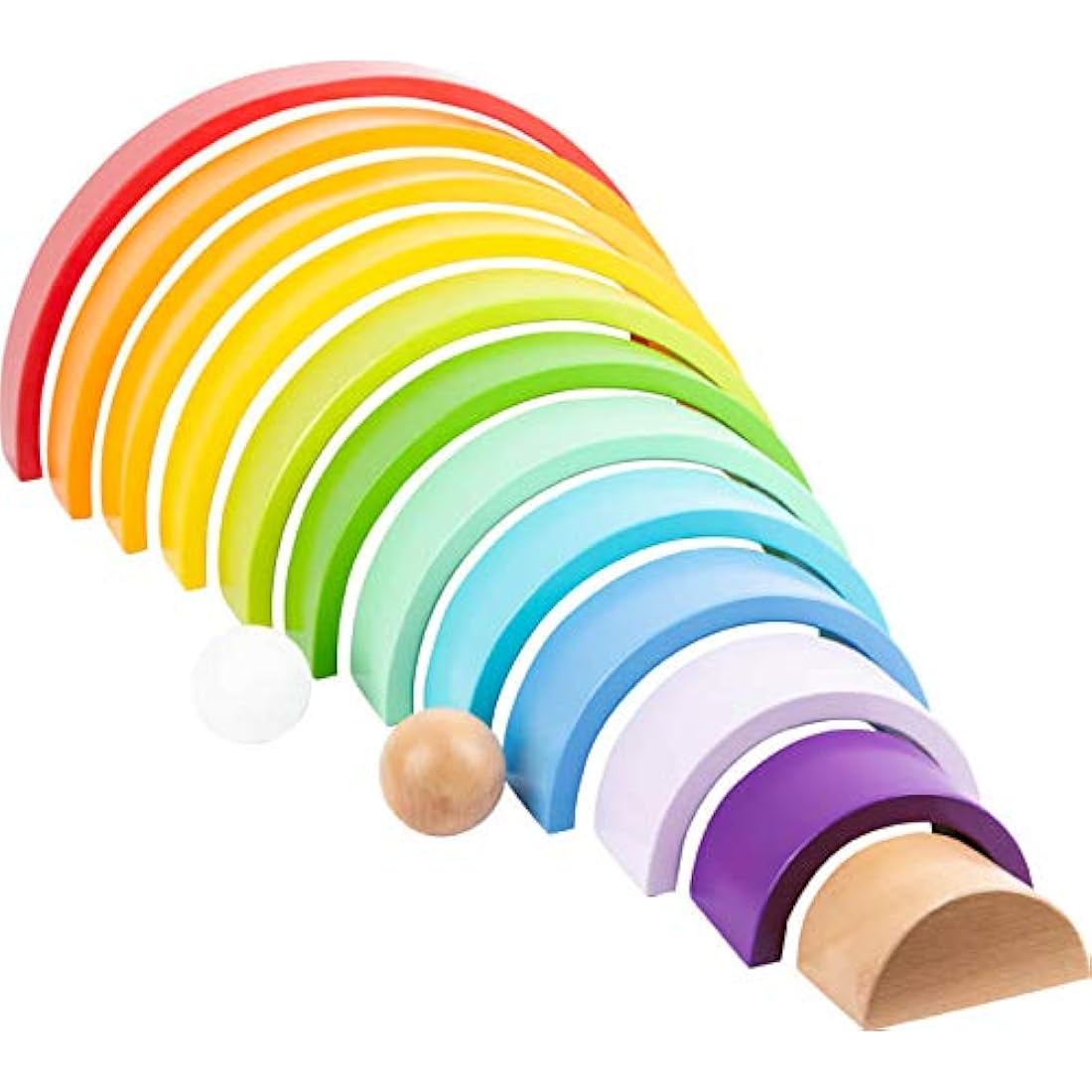 Small Foot XL Wooden Rainbow Stacking Blocks – 12-Piece Montessori Toy