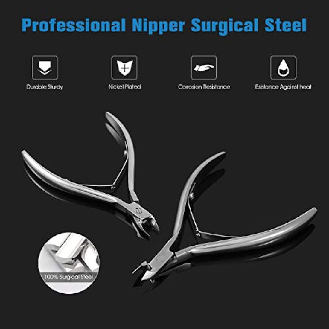 FERYES Cuticle Nipper - Surgical Grade Stainless Steel Manicure Tool, 5mm Jaw