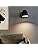 Modern Black Wall Light – Rotatable Wood & Metal Sconce