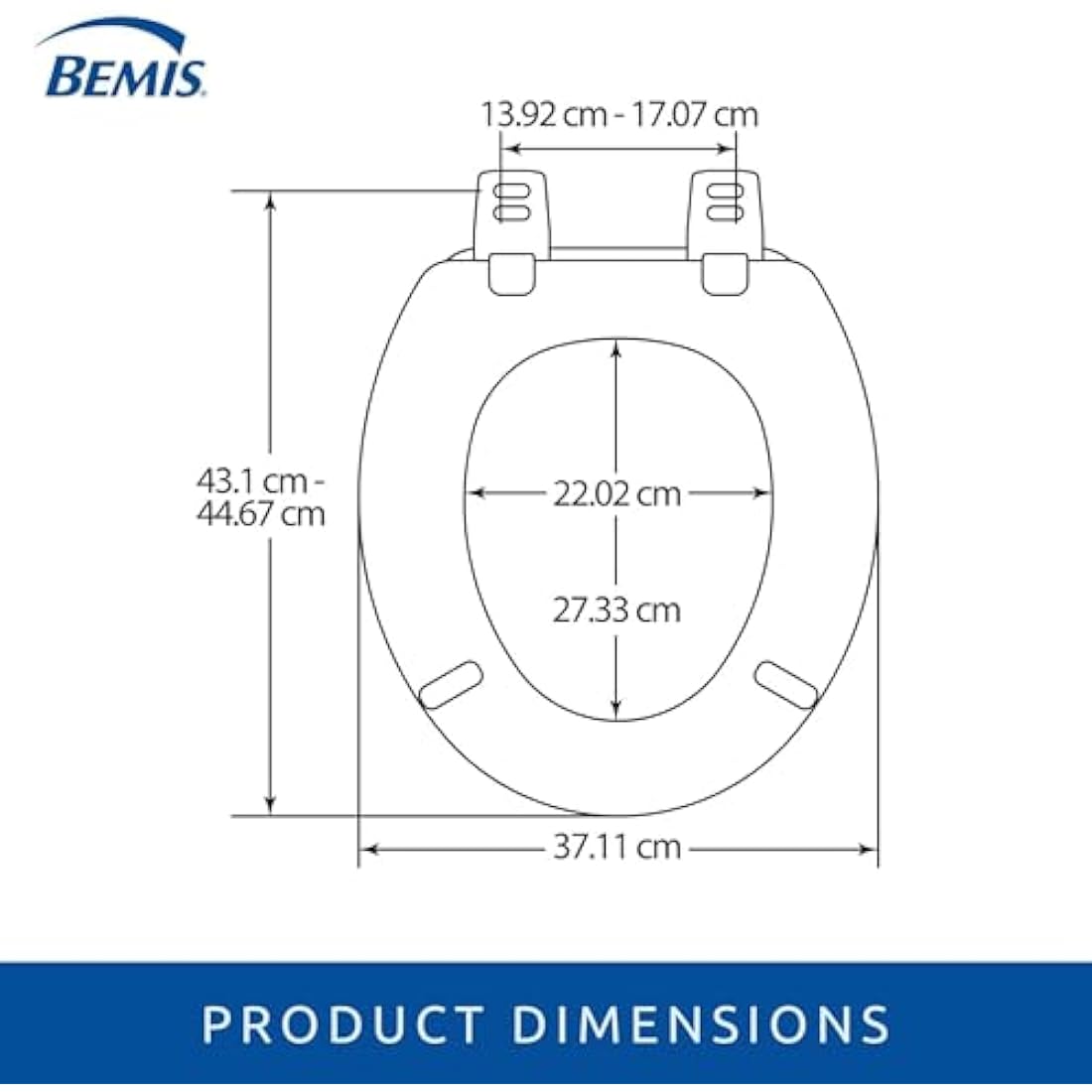 Bemis Chicago White Wooden Toilet Seat – Oval Shape with Easy Install
