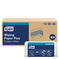 Tork 130043 Wiping Paper Plus – 2-Ply Absorbent White Sheets – 200 Count
