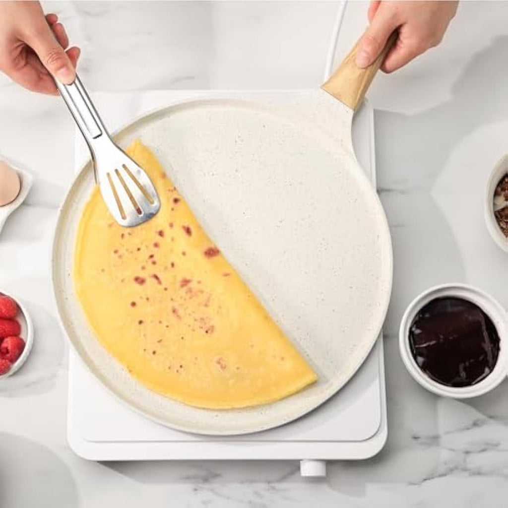 Sensarte 26cm Nonstick Ceramic Crepe Pan | Induction Dosa Tawa Griddle