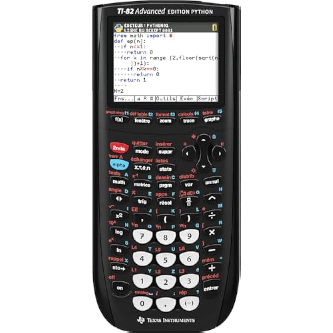 TI-82 Advanced Python Graphing Calculator Set with WYNGS Case – Dark Gray