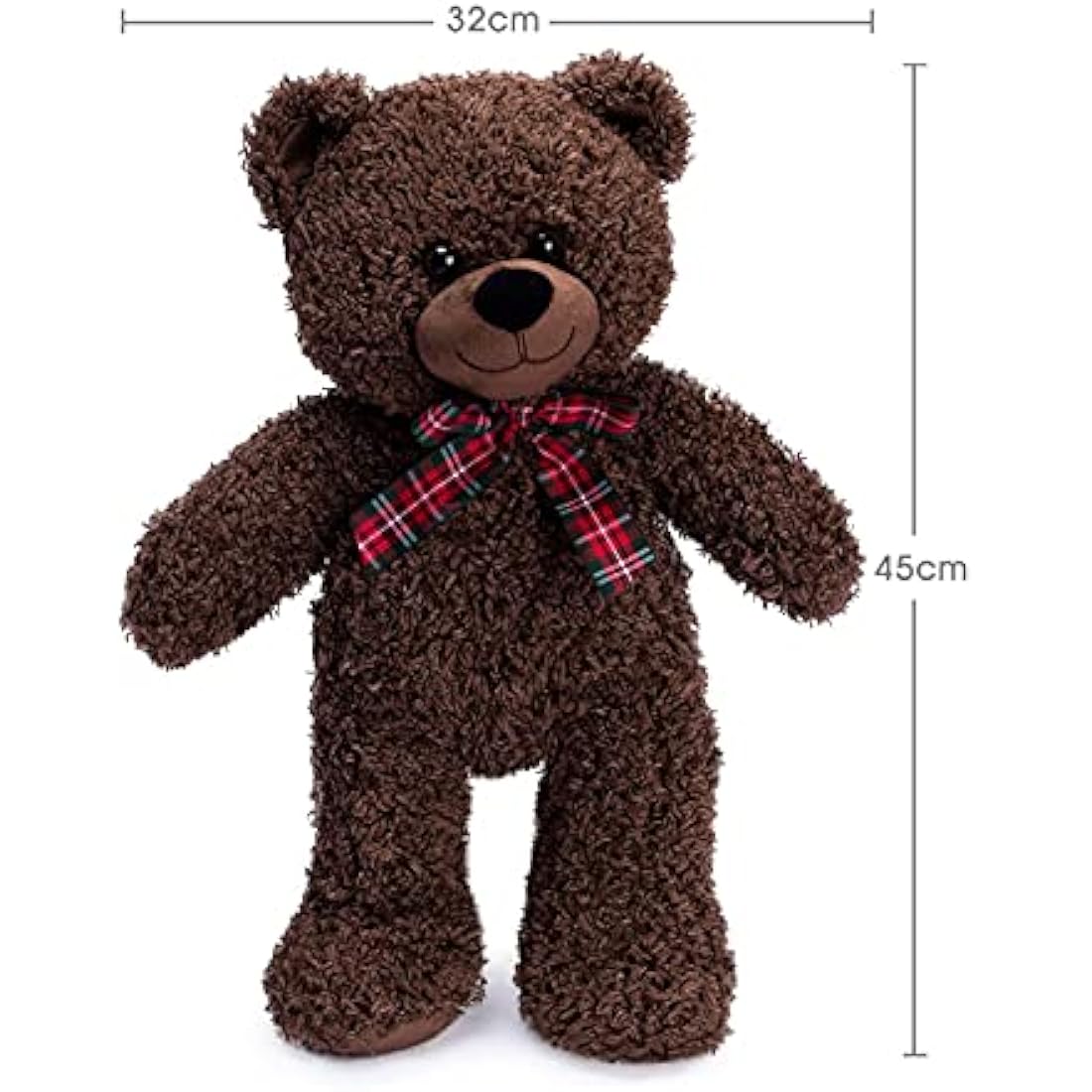 Bebamour 45cm Teddy Bear – Soft Plush Stuffed Animal Toy (Dark Brown)