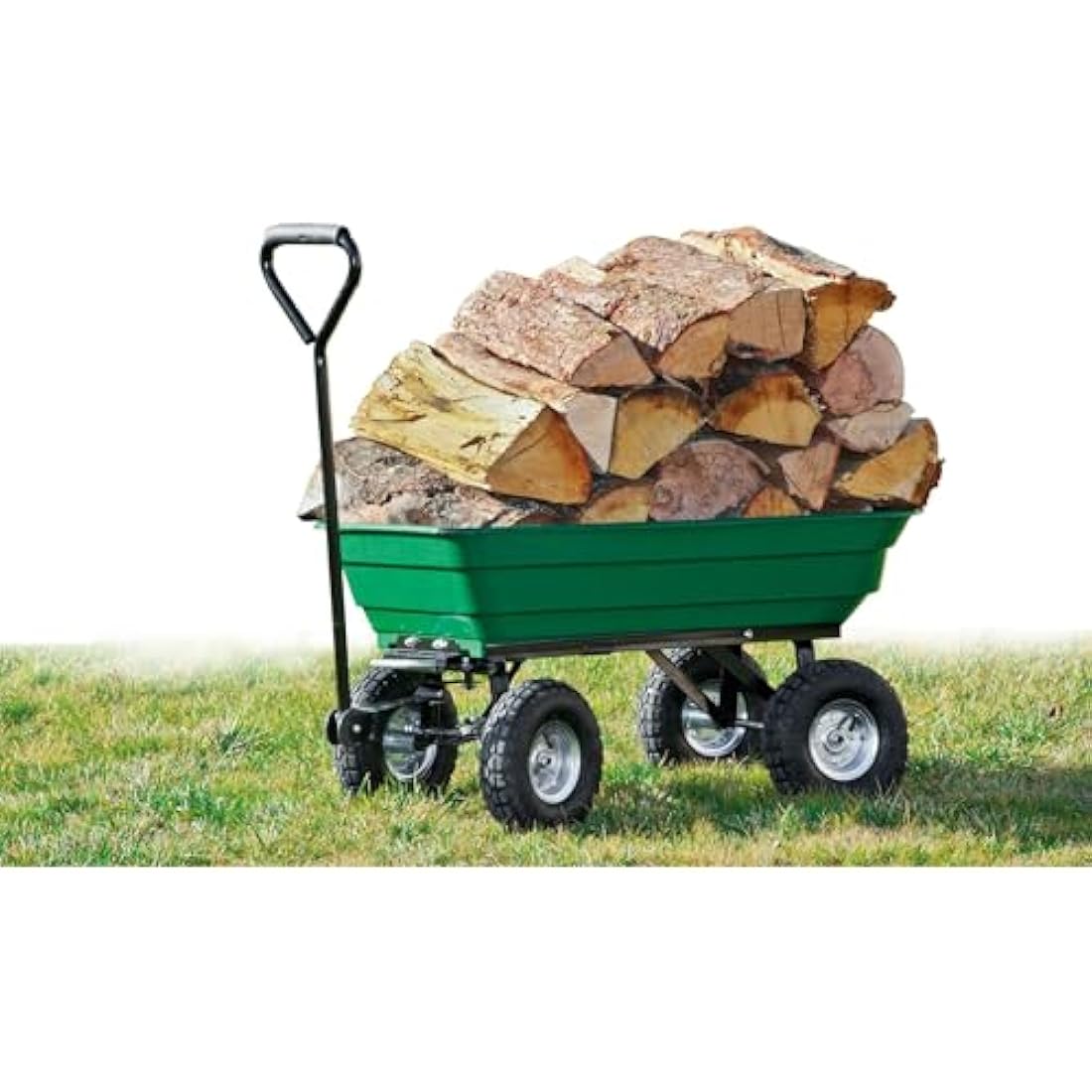 WERKA PRO Garden Trailer Trolley - 52L Heavy Duty Dump Cart, 120kg