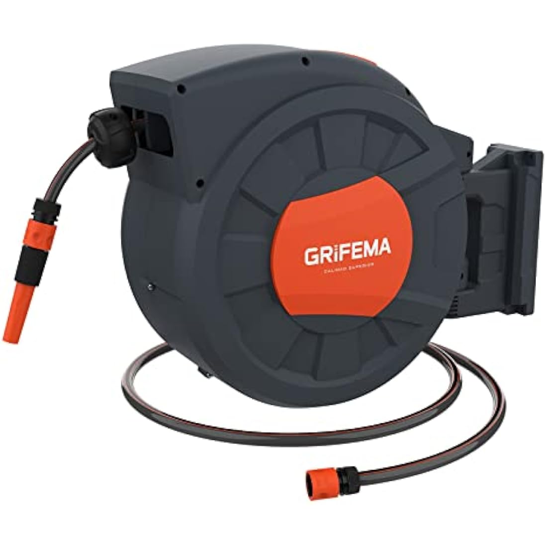 GRIFEMA 35M Retractable Garden Hose Reel | Wall Mounted Auto Rewind