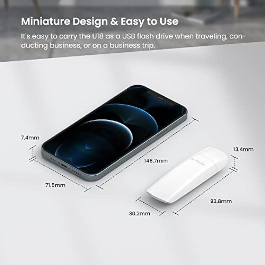 Tenda U18 AX1800 Wi-Fi 6 USB 3.0 Adapter – Dual Band MU-MIMO for PC