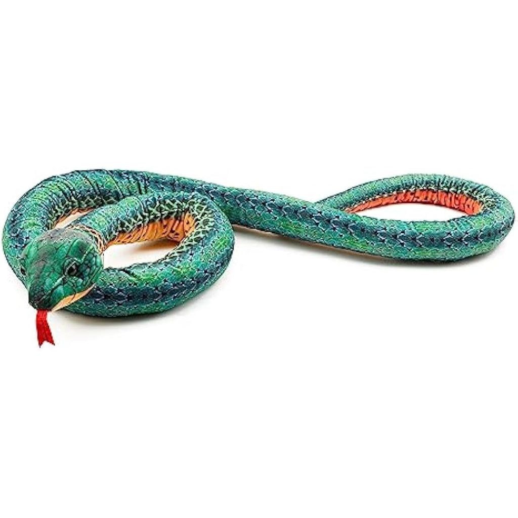 Zappi Co Plush Snake Toy | 180cm Realistic Green Ring Stuffed Animal